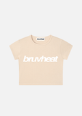 Aurora Snow Washed Khaki Drop-Shoulder Crop T-Shirt