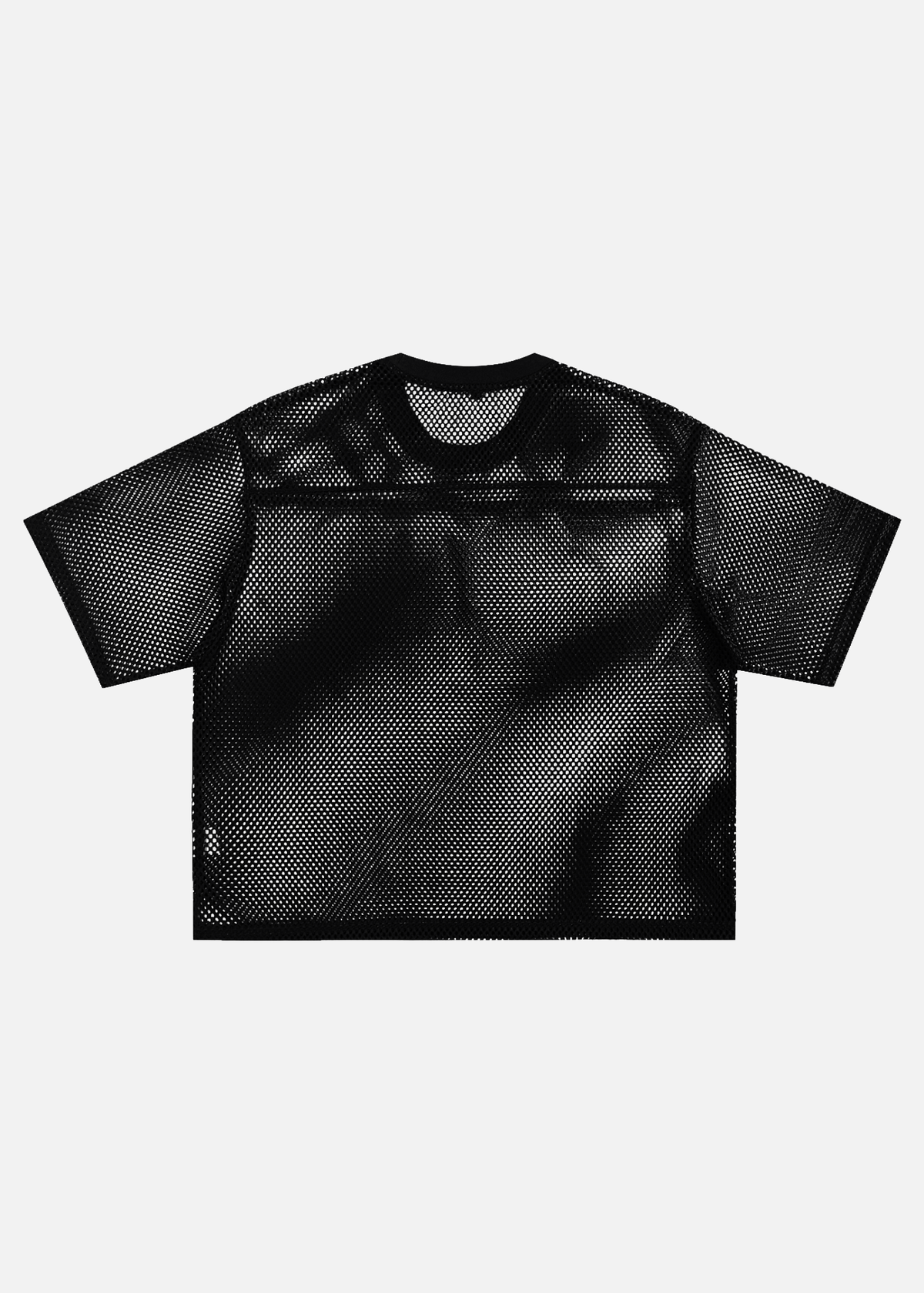 Mirage Black See-Through Boxy Net T-Shirt