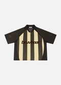 Maverick Coffee & Apricot Striped Mesh Boxy Soccer Jersey