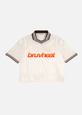 Monterey Apricot Contrast-Stripe Oversized Polo T-Shirt