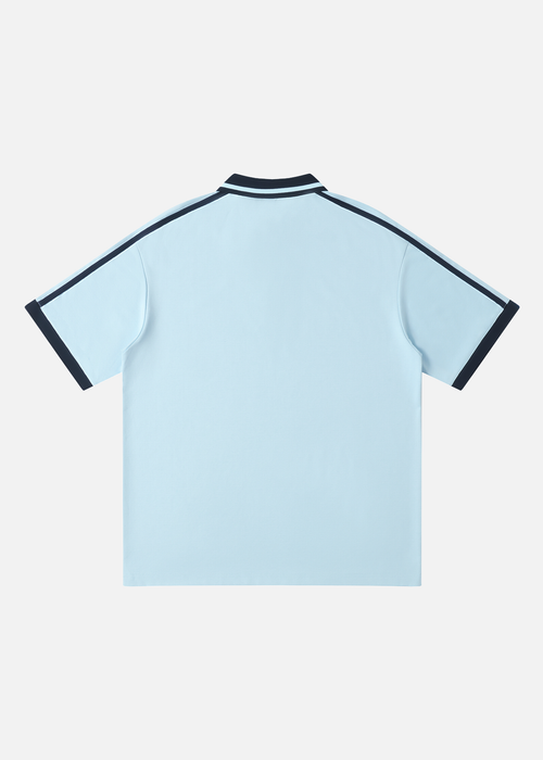 Avalon Sky Blue Contrast-Piping Polo Shirt