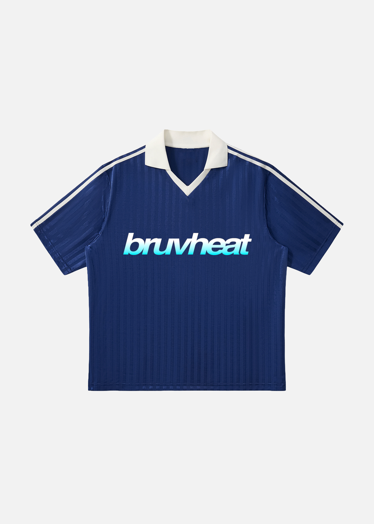 Ranger Navy & White Contrast-Collar Striped Soccer Jersey