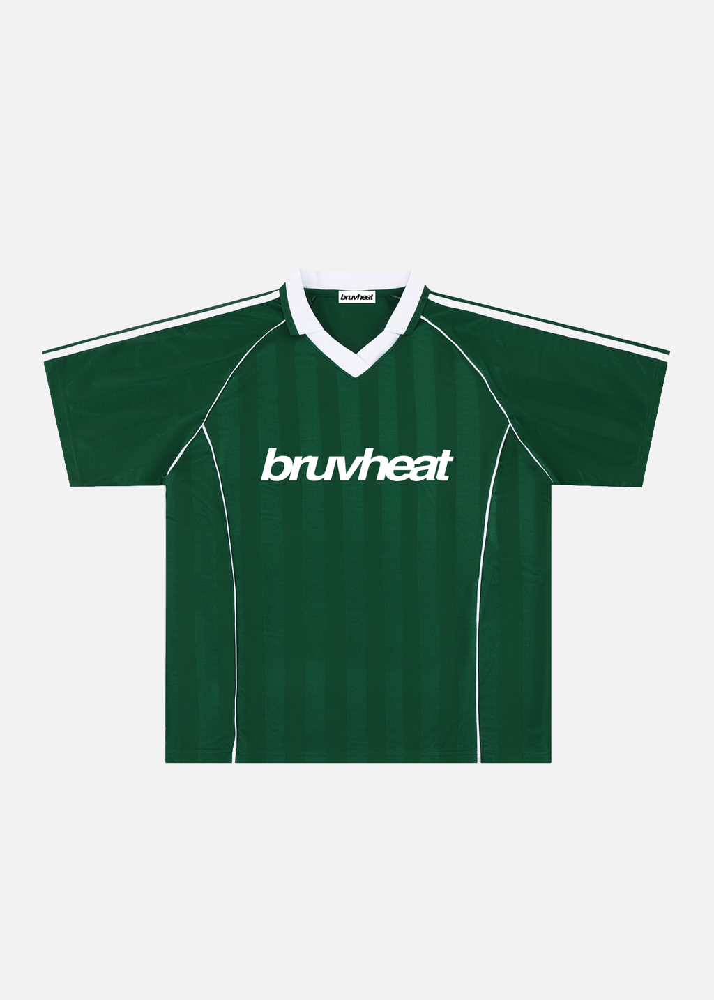 Austin Dark Green & White Striped Collared Soccer Jersey