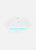 Solana White Paneled V-Neck Cropped Soccer Jersey