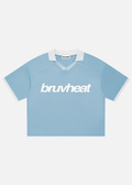 Crusher Blue Collared-Piping Boxy Soccer Jersey