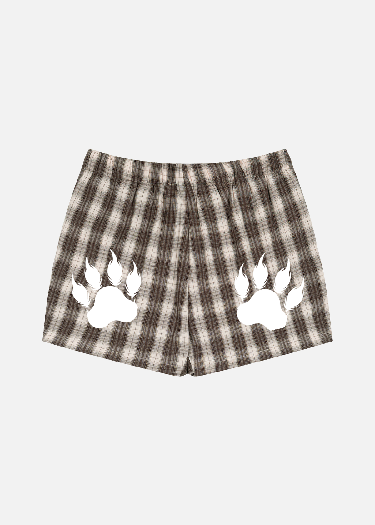 Hudson Brown & Apricot Plaid Loose-Fit Shorts