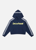 Pulse Navy Contrast Side-Stripe Cropped Hoodie